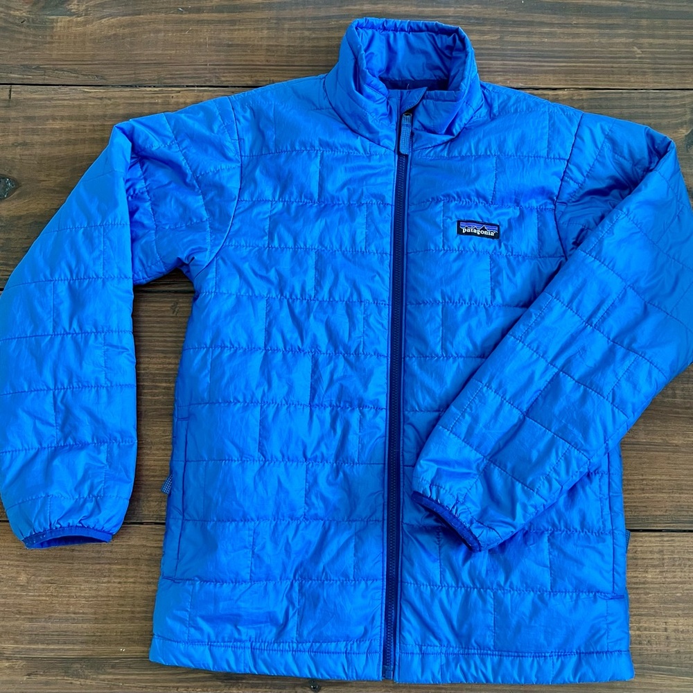 Youth Boys Blue Patagonia Puffer- Size L/12